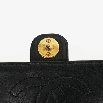 Chanel Classic Single Flap Bag aus schwarzem gestepptem Lammleder mit 24K vergoldeten Beschlägen