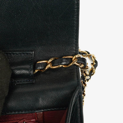 Chanel Classic Single Flap Bag aus schwarzem gestepptem Lammleder mit 24K vergoldeten Beschlägen