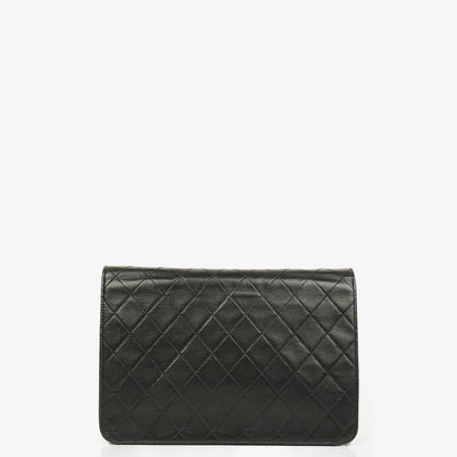 Chanel Classic Single Flap Tasche aus schwarzem gestepptem Lammleder mit 24K vergoldeten Beschlägen