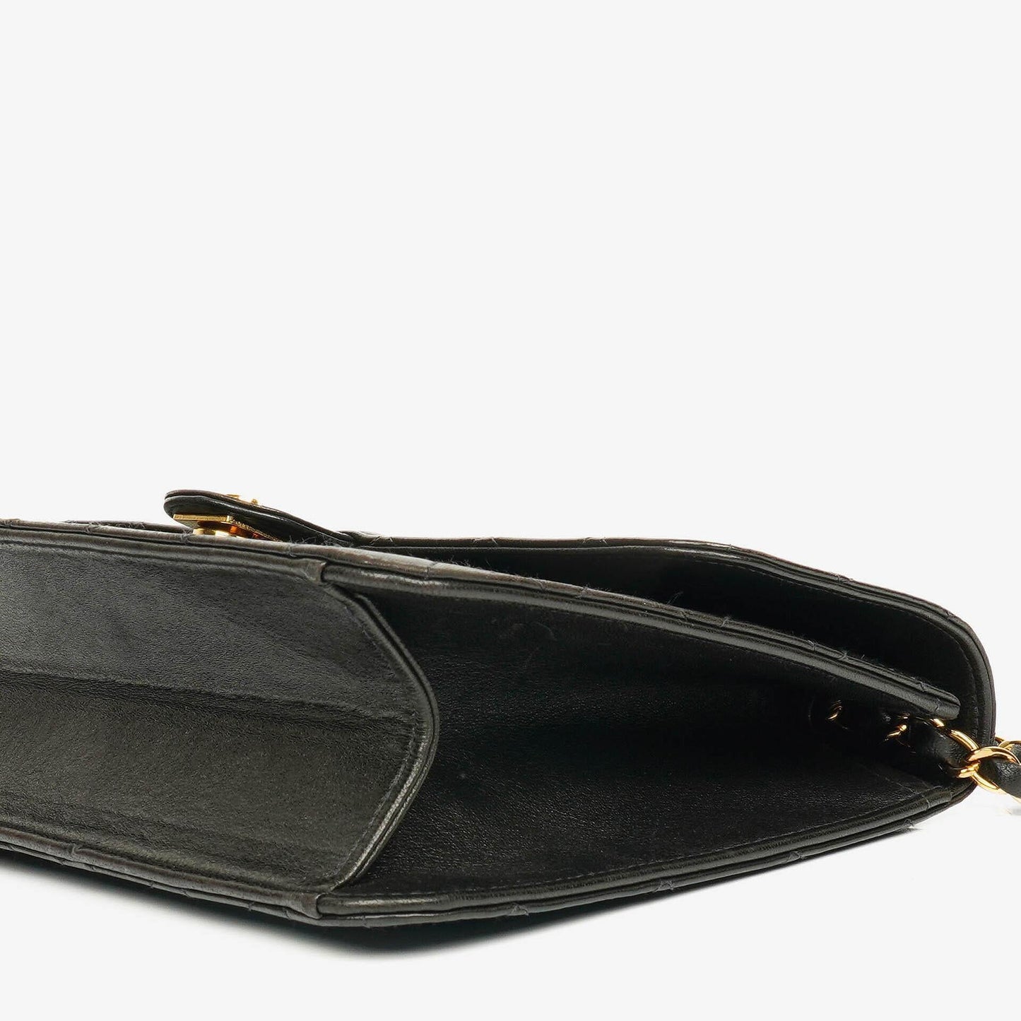 Chanel Classic Single Flap Tasche aus schwarzem gestepptem Lammleder mit 24K vergoldeten Beschlägen