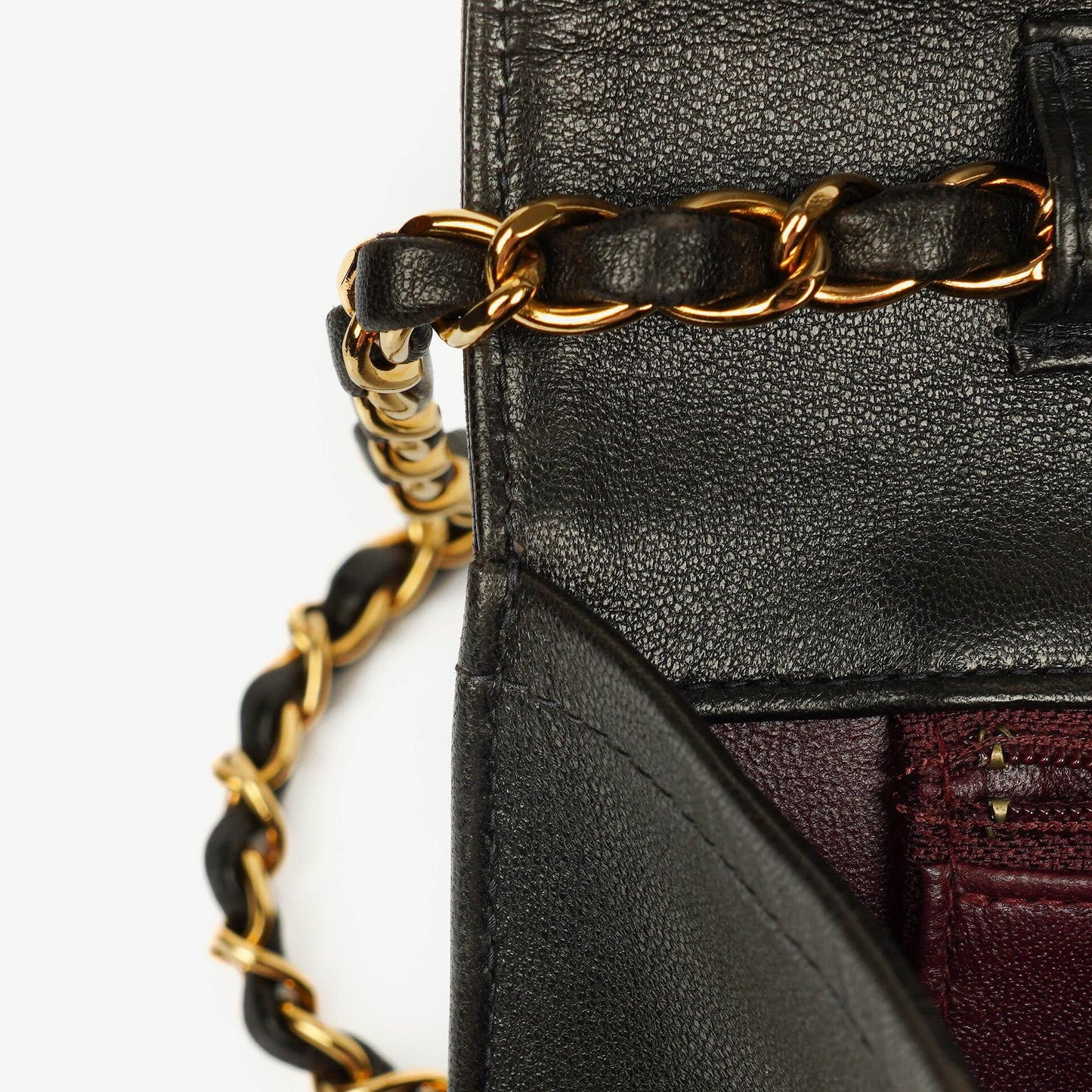 Chanel Classic Single Flap Tasche aus schwarzem gestepptem Lammleder mit 24K vergoldeten Beschlägen