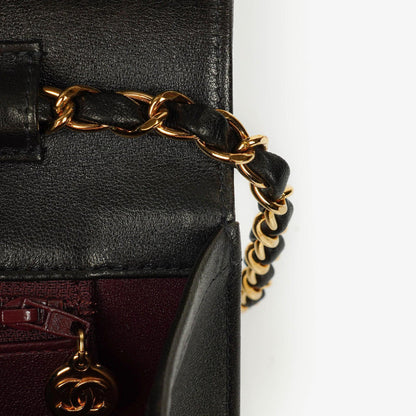 Chanel Classic Single Flap Tasche aus schwarzem gestepptem Lammleder mit 24K vergoldeten Beschlägen