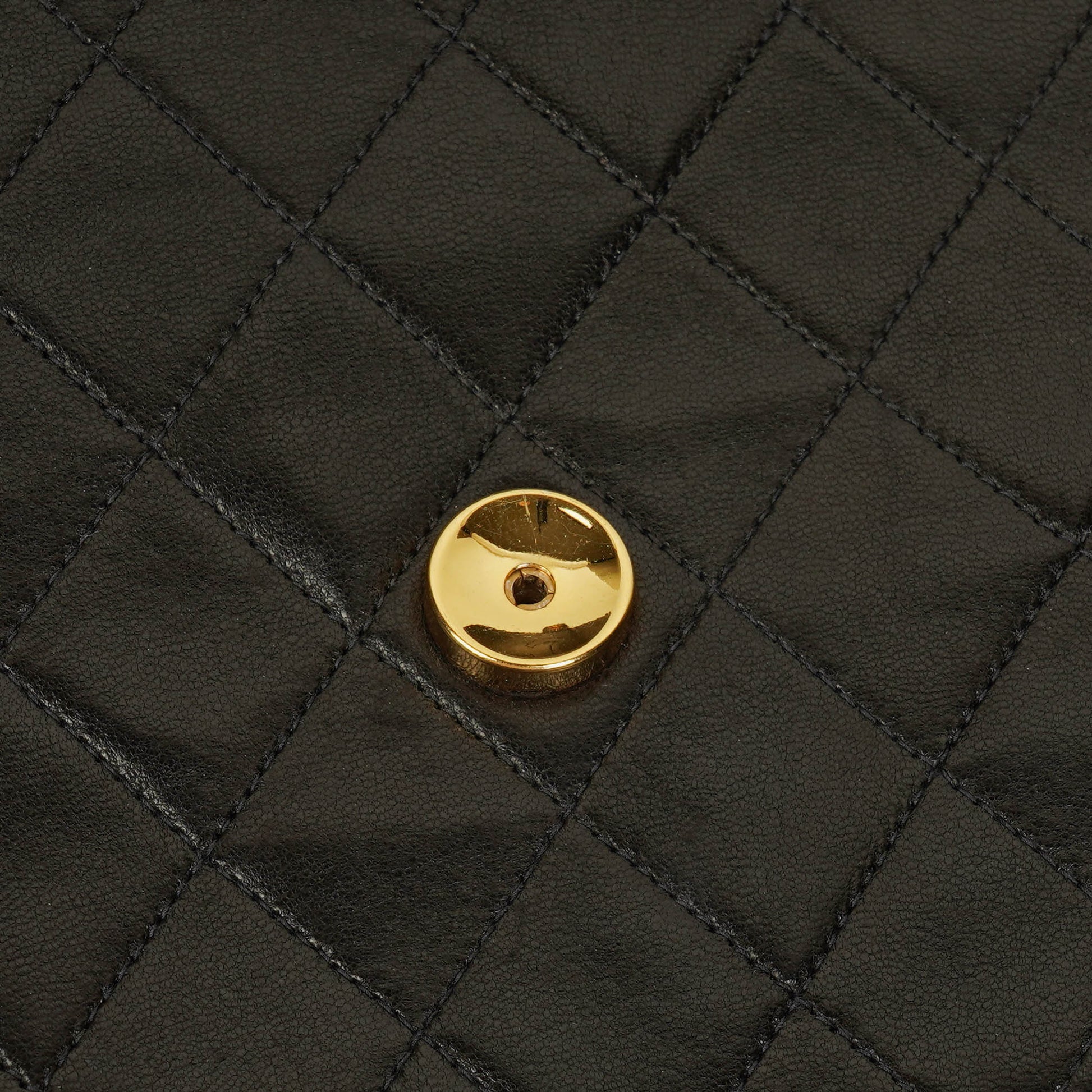 Chanel Classic Single Flap Tasche aus schwarzem gestepptem Lammleder mit 24K vergoldeten Beschlägen