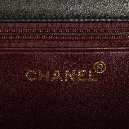 Chanel Classic Single Flap Tasche aus schwarzem gestepptem Lammleder mit 24K vergoldeten Beschlägen