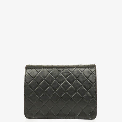 Chanel Classic Single Flap Tasche aus schwarzem gestepptem Lammleder mit 24K vergoldeter Hardware