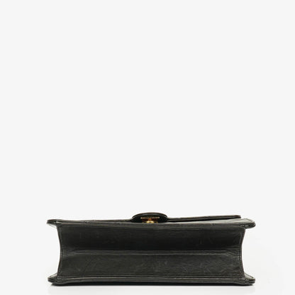 Chanel Classic Single Flap Tasche aus schwarzem gestepptem Lammleder mit 24K vergoldeter Hardware