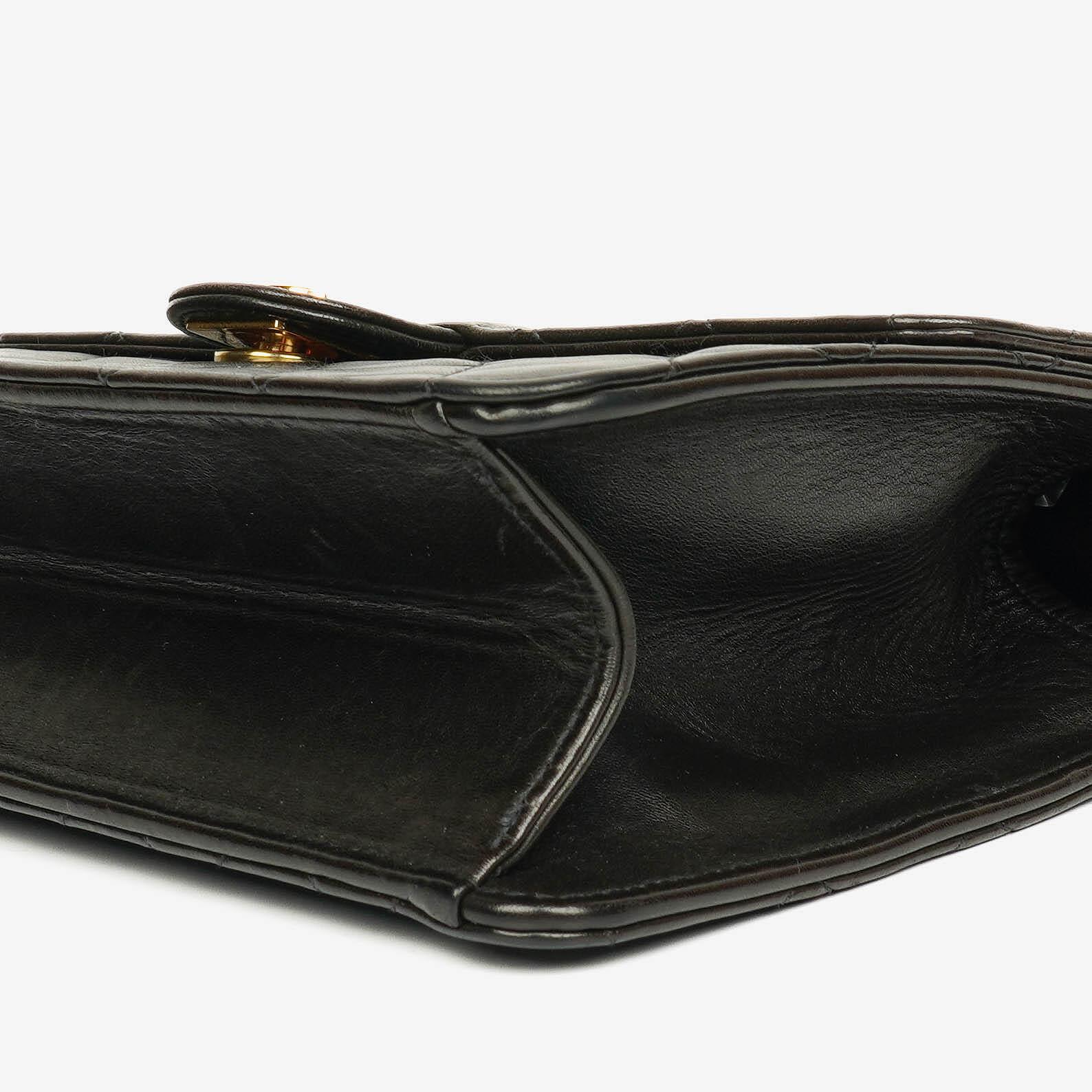 Chanel Classic Single Flap Tasche aus schwarzem gestepptem Lammleder mit 24K vergoldeter Hardware