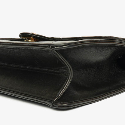 Chanel Classic Single Flap Tasche aus schwarzem gestepptem Lammleder mit 24K vergoldeter Hardware