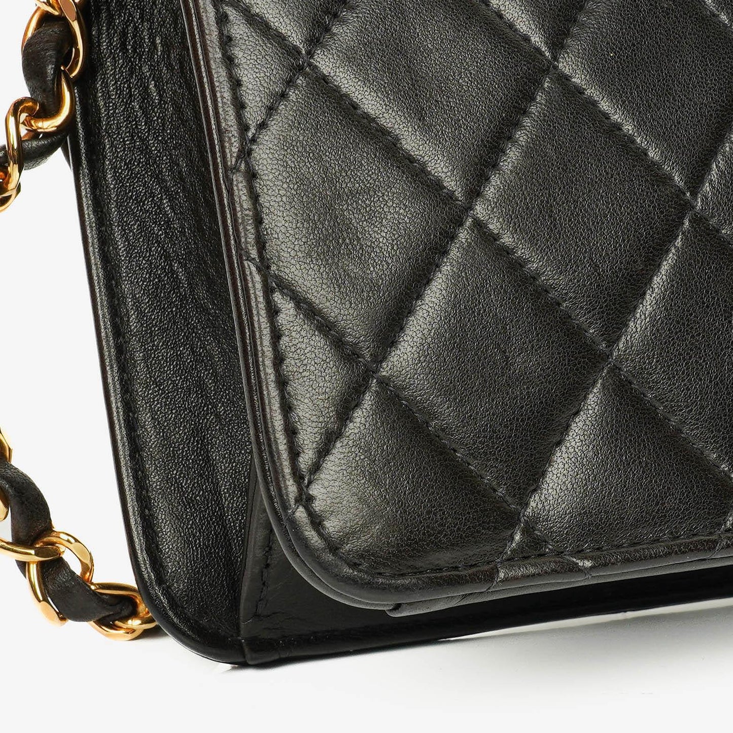 Chanel Classic Single Flap Tasche aus schwarzem gestepptem Lammleder mit 24K vergoldeter Hardware