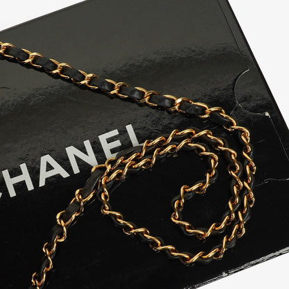 Chanel Classic Single Flap Tasche aus schwarzem gestepptem Lammleder mit 24K vergoldeter Hardware