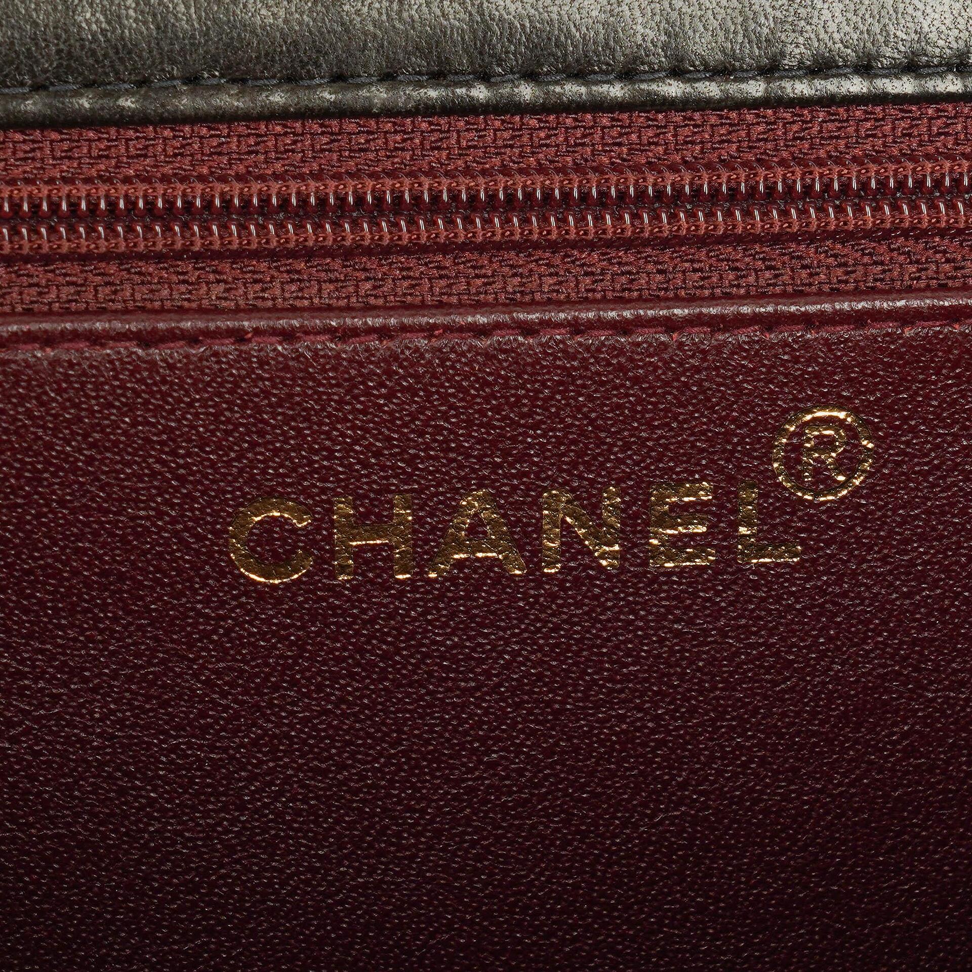 Chanel Classic Single Flap Tasche aus schwarzem gestepptem Lammleder mit 24K vergoldeter Hardware