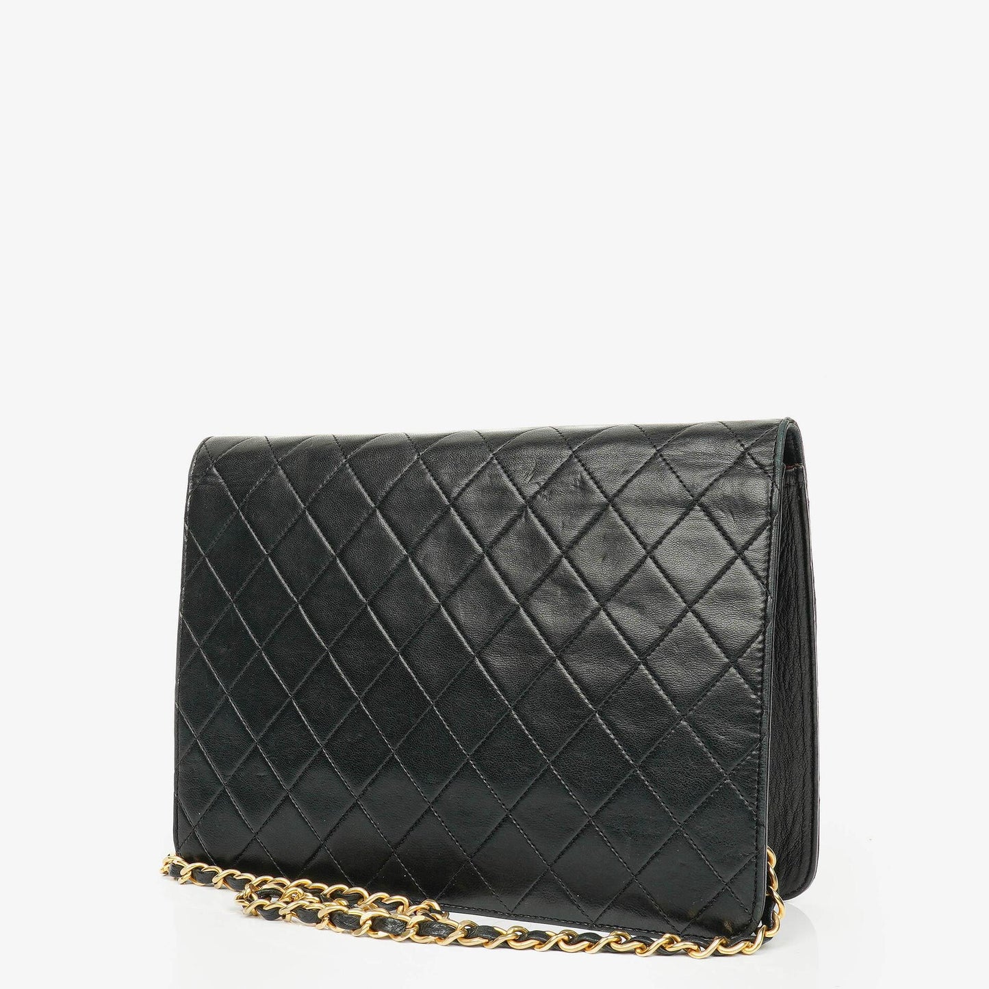 Chanel Classic Single Flap Tasche aus schwarzem gestepptem Lammleder mit 24K vergoldeten Beschlägen