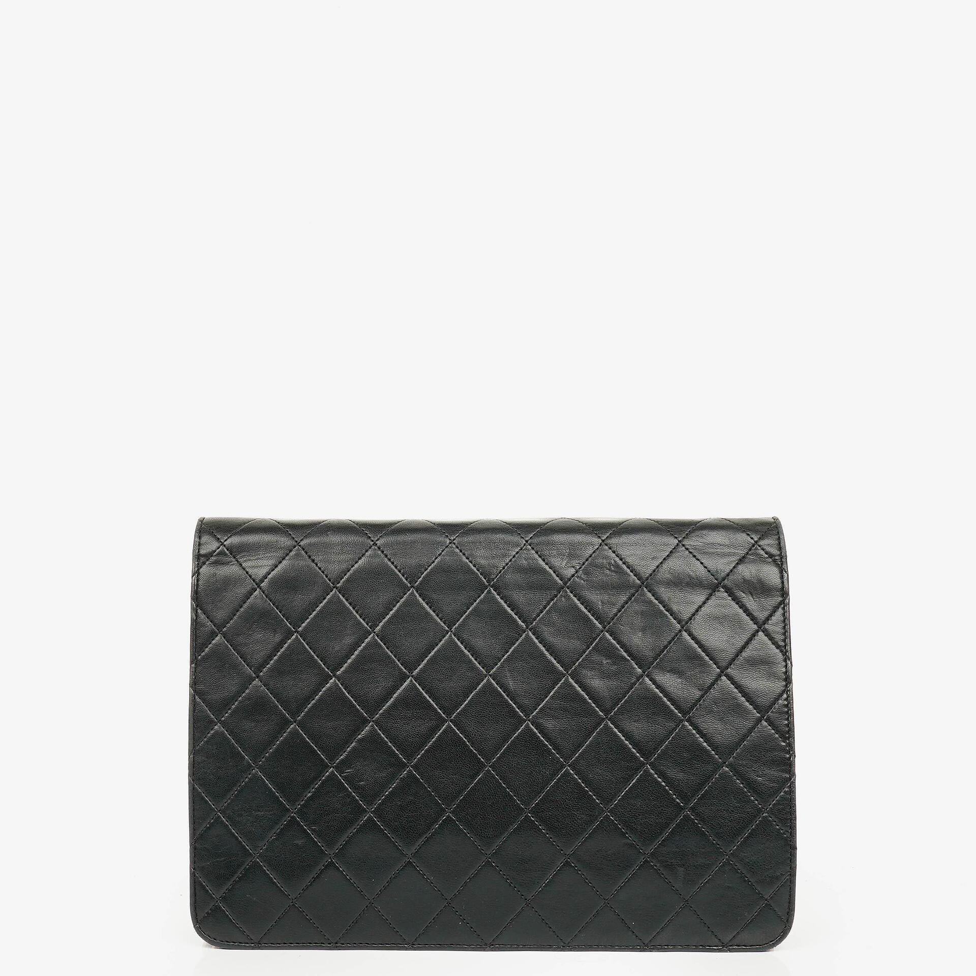 Chanel Classic Single Flap Tasche aus schwarzem gestepptem Lammleder mit 24K vergoldeten Beschlägen
