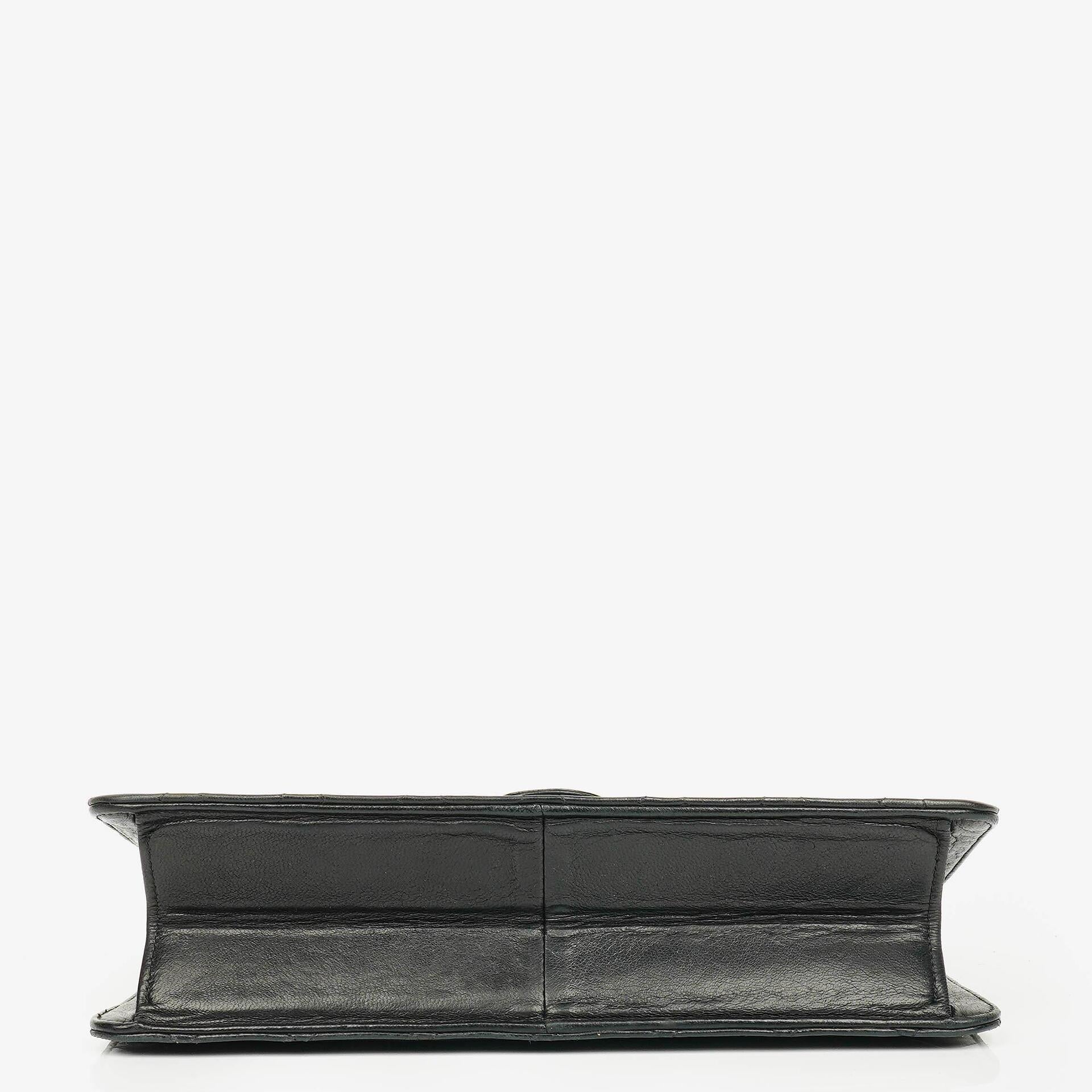 Chanel Classic Single Flap Tasche aus schwarzem gestepptem Lammleder mit 24K vergoldeten Beschlägen