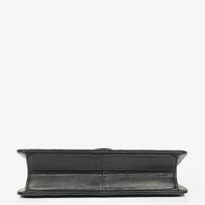 Chanel Classic Single Flap Tasche aus schwarzem gestepptem Lammleder mit 24K vergoldeten Beschlägen