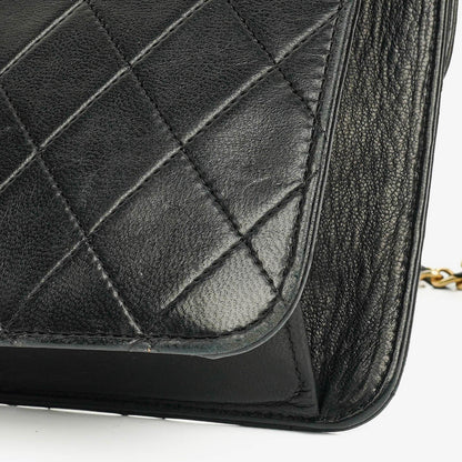 Chanel Classic Single Flap Tasche aus schwarzem gestepptem Lammleder mit 24K vergoldeten Beschlägen
