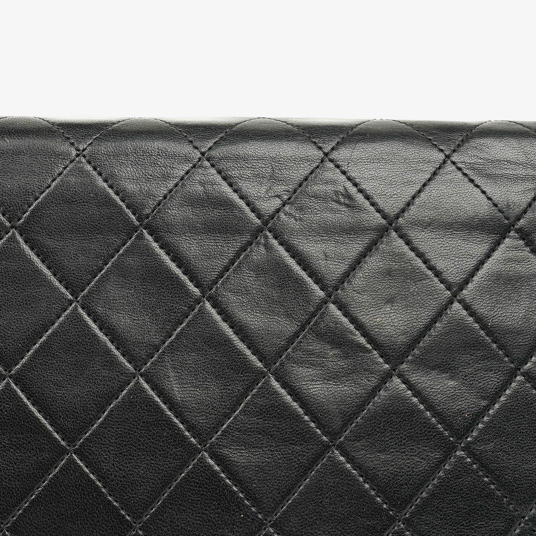 Chanel Classic Single Flap Tasche aus schwarzem gestepptem Lammleder mit 24K vergoldeten Beschlägen