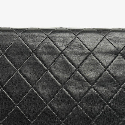 Chanel Classic Single Flap Tasche aus schwarzem gestepptem Lammleder mit 24K vergoldeten Beschlägen