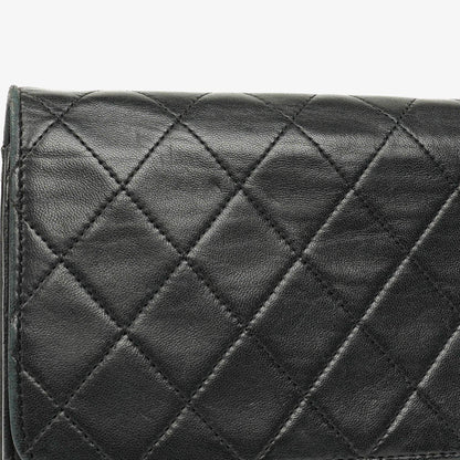 Chanel Classic Single Flap Tasche aus schwarzem gestepptem Lammleder mit 24K vergoldeten Beschlägen