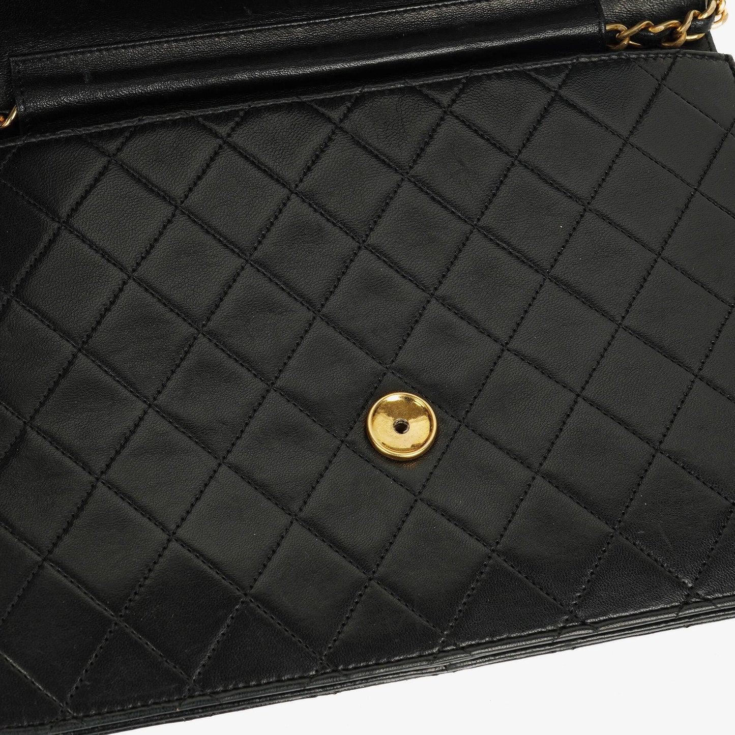 Chanel Classic Single Flap Tasche aus schwarzem gestepptem Lammleder mit 24K vergoldeten Beschlägen