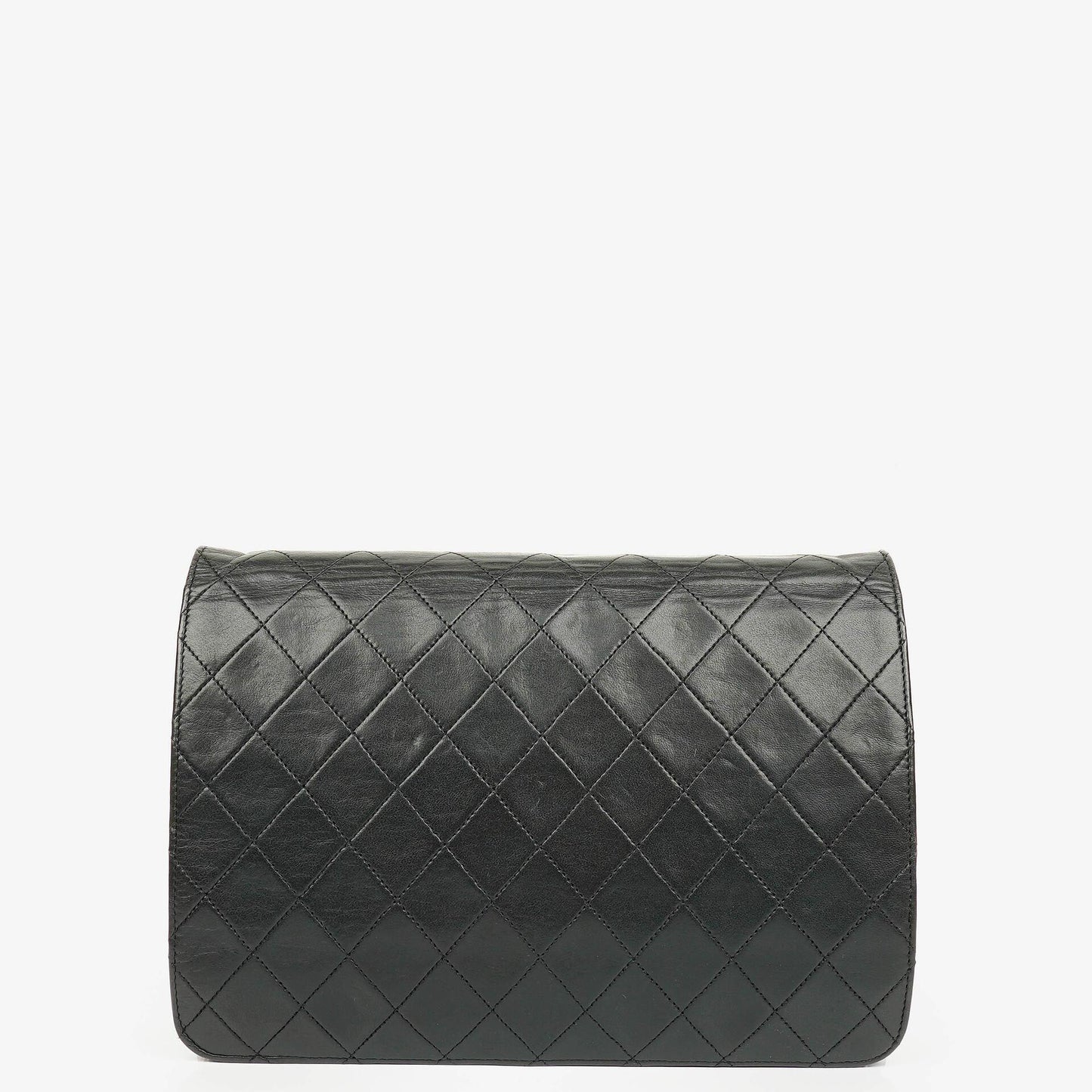Chanel Classic Einzelklapp-Tasche Schwarzes Steppiertes Lammleder Mit 24K Vergoldeter Hardware