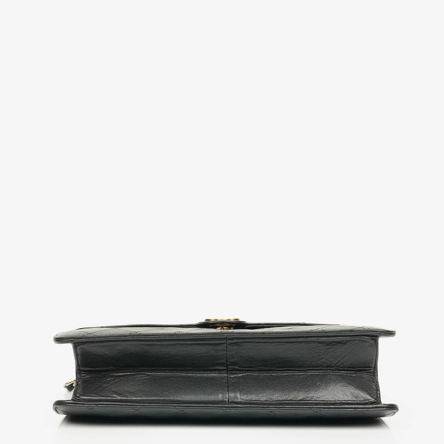 Chanel Classic Einzelklapp-Tasche Schwarzes Steppiertes Lammleder Mit 24K Vergoldeter Hardware