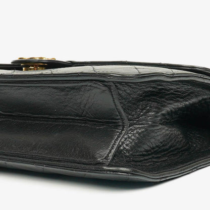 Chanel Classic Einzelklapp-Tasche Schwarzes Steppiertes Lammleder Mit 24K Vergoldeter Hardware