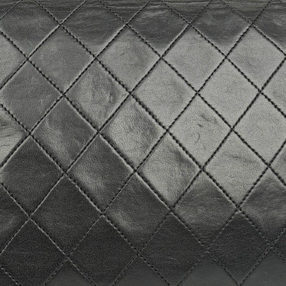 Chanel Classic Einzelklapp-Tasche Schwarzes Steppiertes Lammleder Mit 24K Vergoldeter Hardware