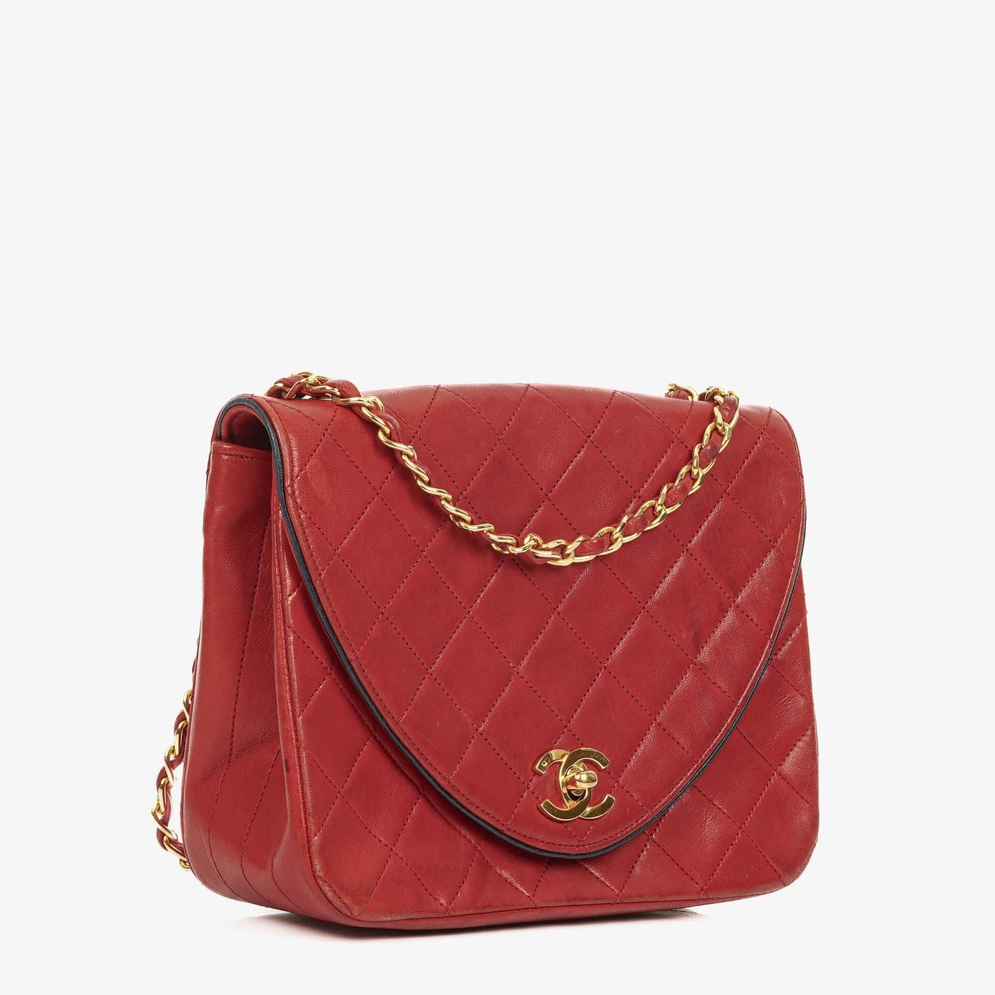 Chanel Classic Single Flap Bag aus gestepptem Lammleder mit 24K vergoldeter Hardware