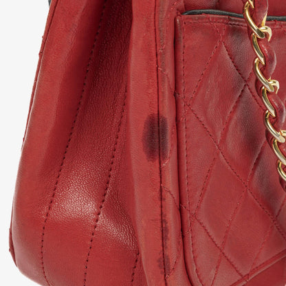 Chanel Classic Single Flap Bag aus gestepptem Lammleder mit 24K vergoldeter Hardware
