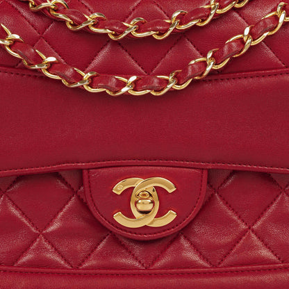 Chanel Classic Small Flap Bag aus rotem Lammleder mit 24K vergoldeter Hardware
