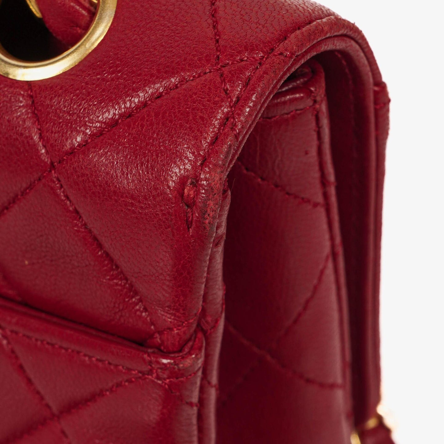 Chanel Classic Small Flap Bag aus rotem Lammleder mit 24K vergoldeter Hardware