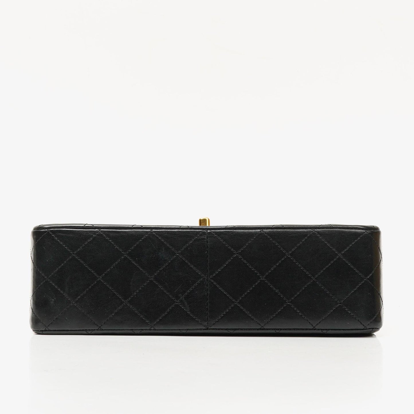 Chanel Classic Square Double Flap Tasche Schwarz Lammleder Steppung mit 24K vergoldeten Beschlägen 1986-1988