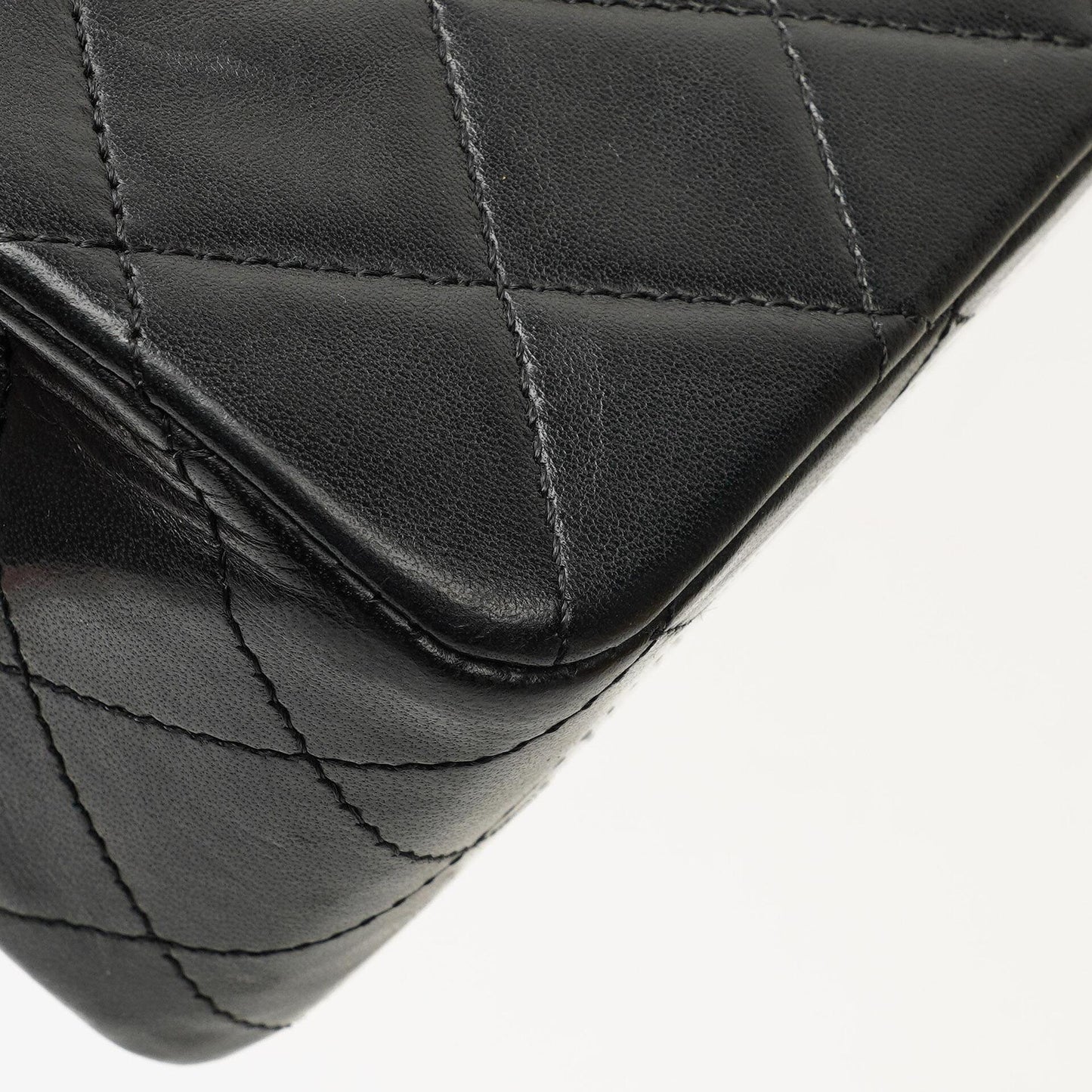 Chanel Classic Square Double Flap Tasche Schwarz Lammleder Steppung mit 24K vergoldeten Beschlägen 1986-1988