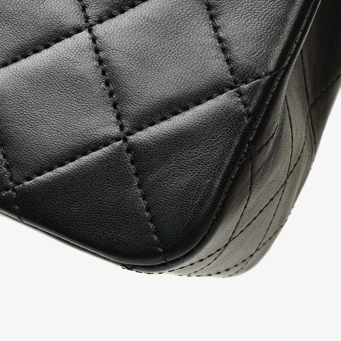 Chanel Classic Square Double Flap Tasche Schwarz Lammleder Steppung mit 24K vergoldeten Beschlägen 1986-1988