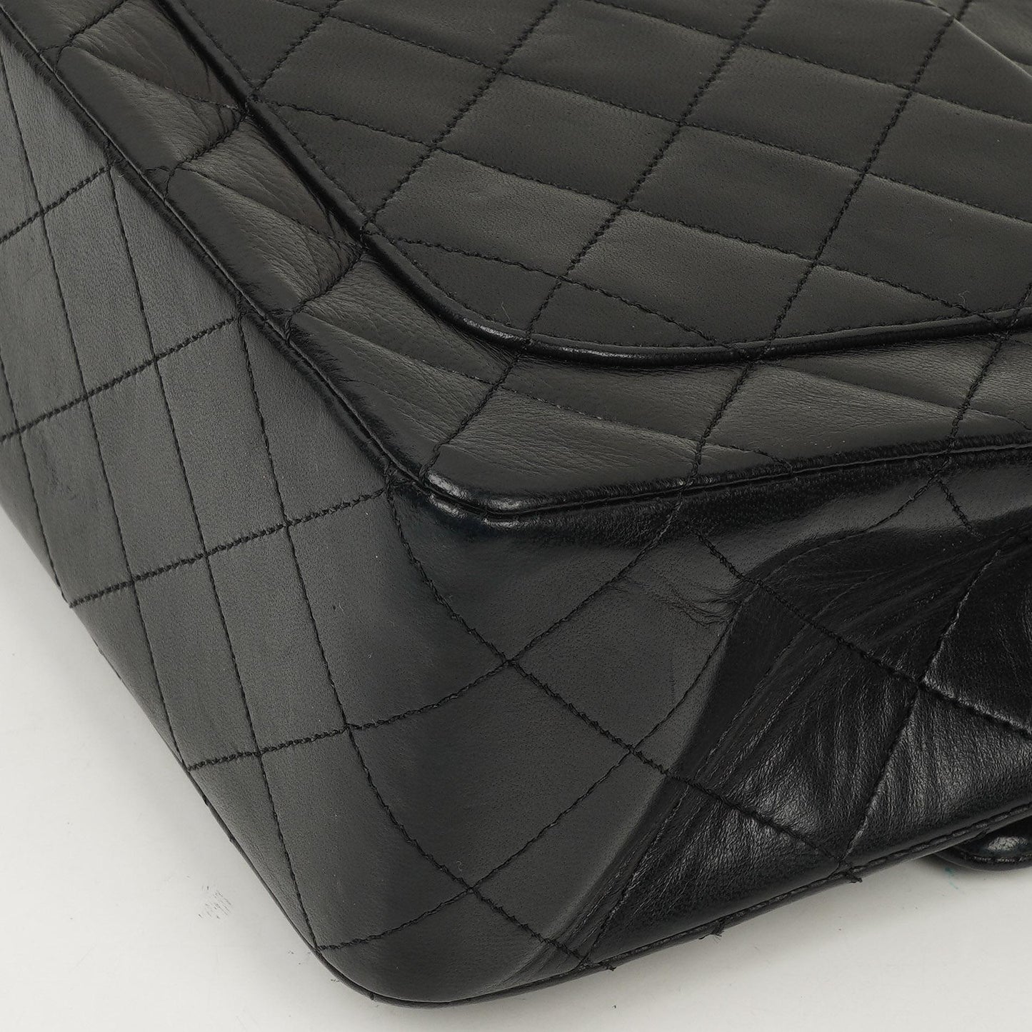 Chanel Classic Square Double Flap Tasche Schwarz Lammleder Steppung mit 24K vergoldeten Beschlägen 1986-1988