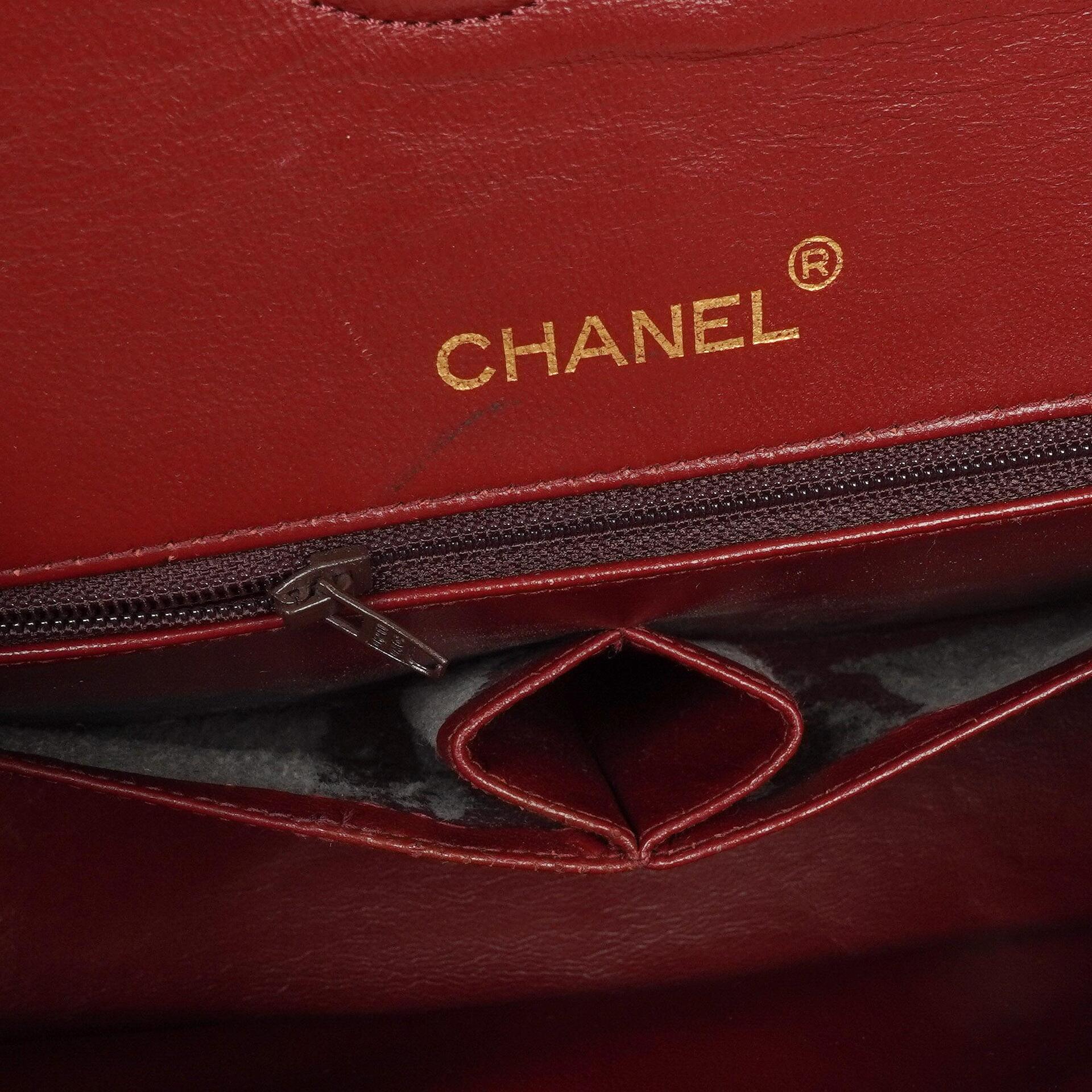 Chanel Classic Square Double Flap Tasche Schwarz Lammleder Steppung mit 24K vergoldeten Beschlägen 1986-1988