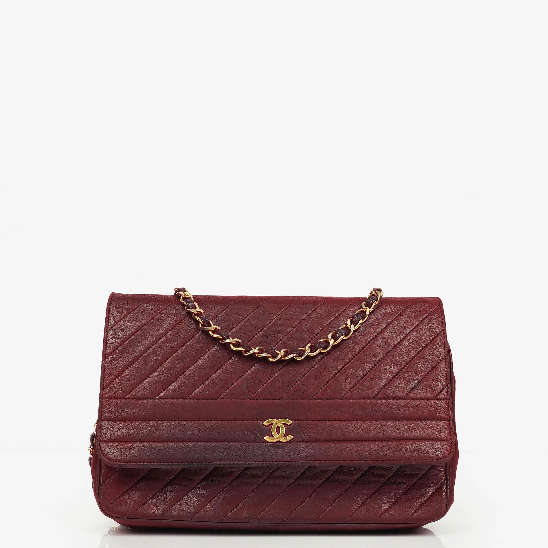 Chanel Klassische Diagonal Gesteppt Lammleder Einzelklappe Tasche mit 24K Vergoldeter Hardware