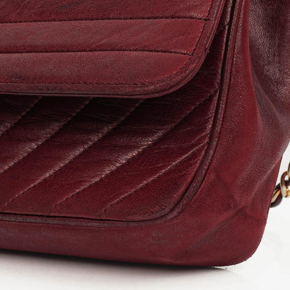Chanel Klassische Diagonal Gesteppt Lammleder Einzelklappe Tasche mit 24K Vergoldeter Hardware