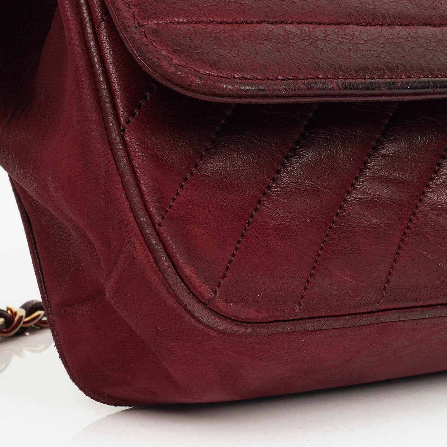 Chanel Klassische Diagonal Gesteppt Lammleder Einzelklappe Tasche mit 24K Vergoldeter Hardware