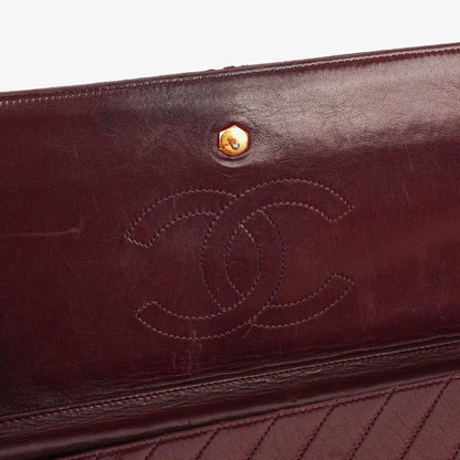Chanel Klassische Diagonal Gesteppt Lammleder Einzelklappe Tasche mit 24K Vergoldeter Hardware
