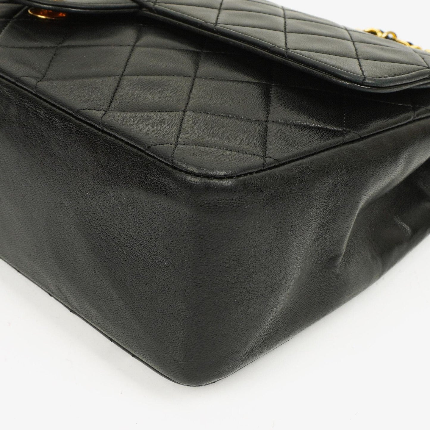Chanel Medium Classic Vintage Double Flap Tasche Schwarz Stepp-Lammleder 24K vergoldete Beschläge
