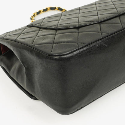 Chanel Medium Classic Vintage Double Flap Tasche Schwarz Stepp-Lammleder 24K vergoldete Beschläge