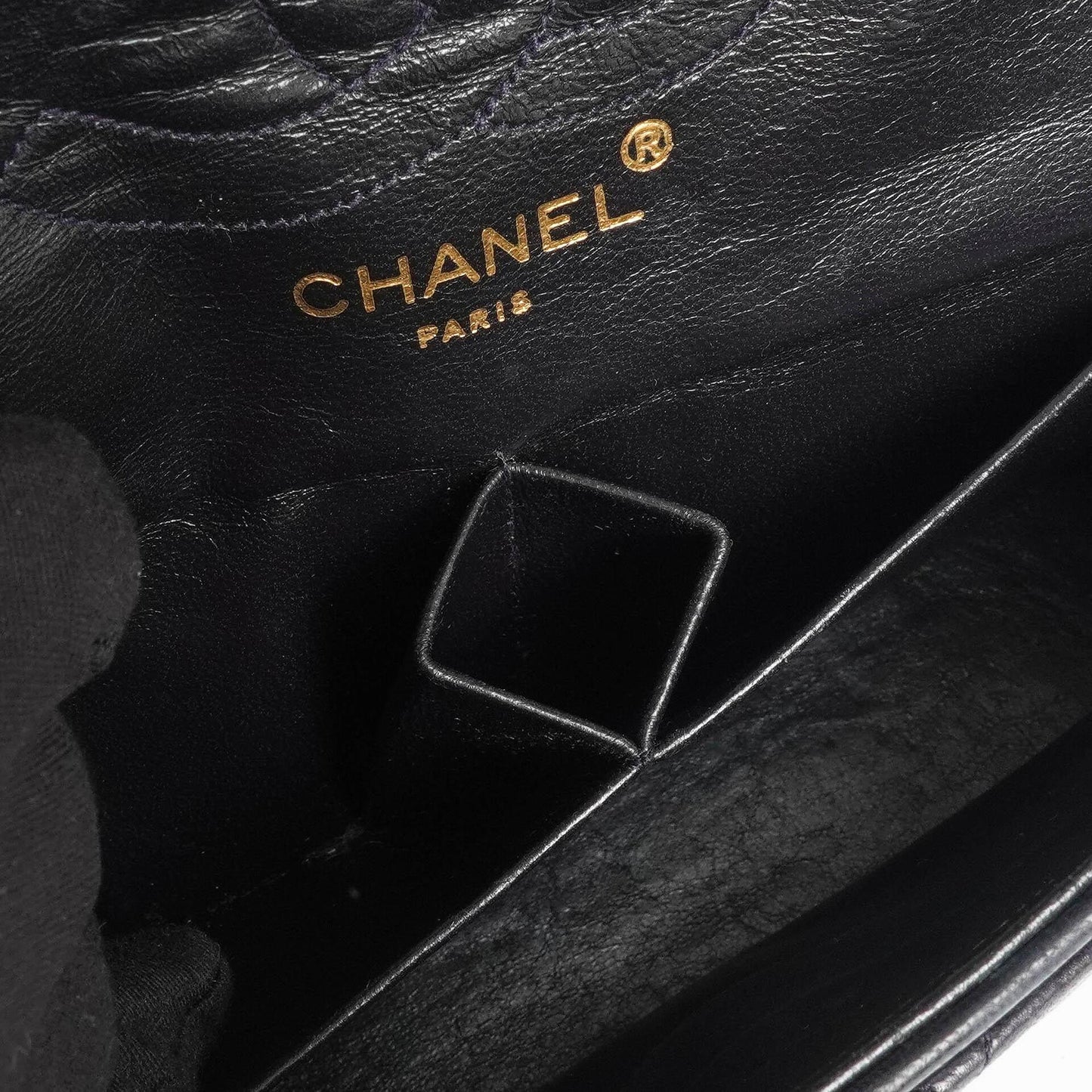 Chanel Classic Vintage Small Doppelklappen Tasche Marineblau gestepptes Lammleder mit 24K Goldplattierten Beschlägen