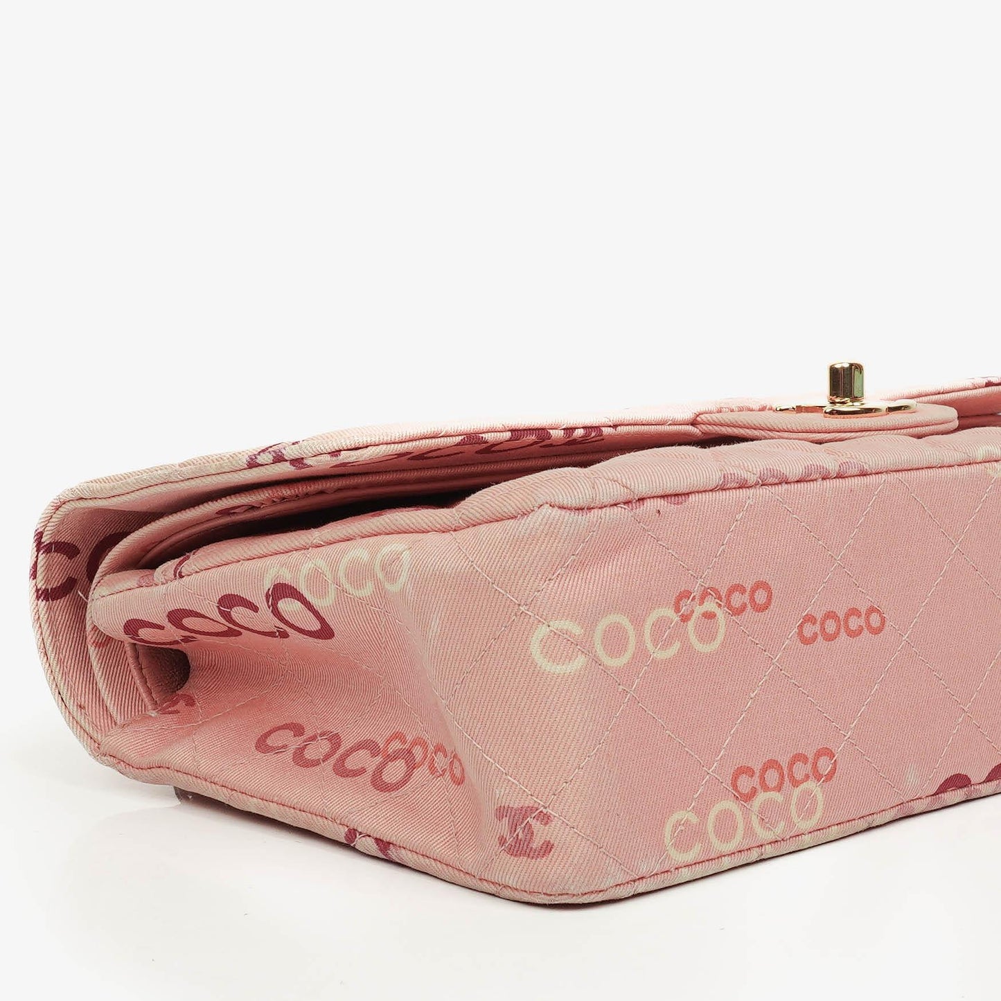 Chanel COCO Print Medium Classic Double Flap Tasche mit 24K vergoldeten Beschlägen