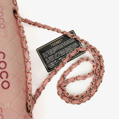 Chanel COCO Print Medium Classic Double Flap Tasche mit 24K vergoldeten Beschlägen