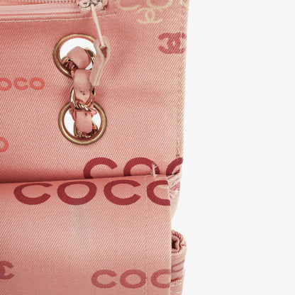 Chanel COCO Print Medium Classic Double Flap Tasche mit 24K vergoldeten Beschlägen