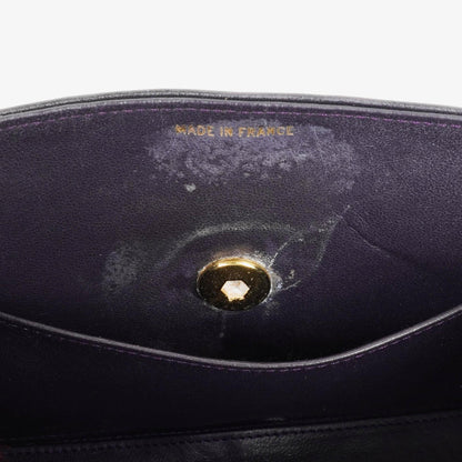 Chanel Vintage Mini Trapeze Classic Single Flap Bag Dunkelviolett Gequiltetes Lammleder