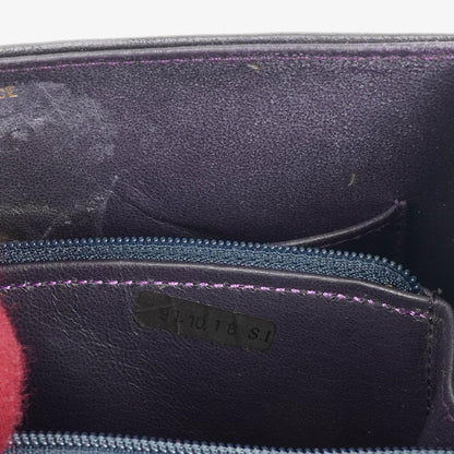 Chanel Vintage Mini Trapeze Classic Single Flap Bag Dunkelviolett Gequiltetes Lammleder