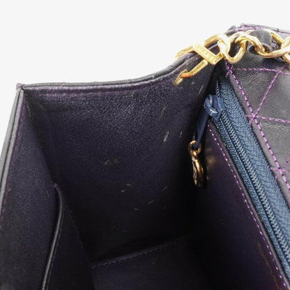 Chanel Vintage Mini Trapeze Classic Single Flap Bag Dunkelviolett Gequiltetes Lammleder